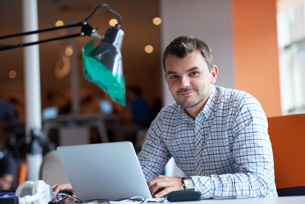 A property owner at his desk