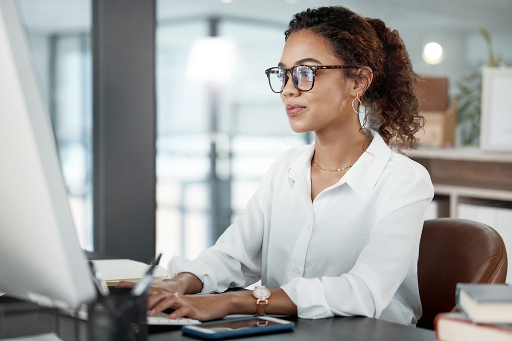 a woman works on lease renewals