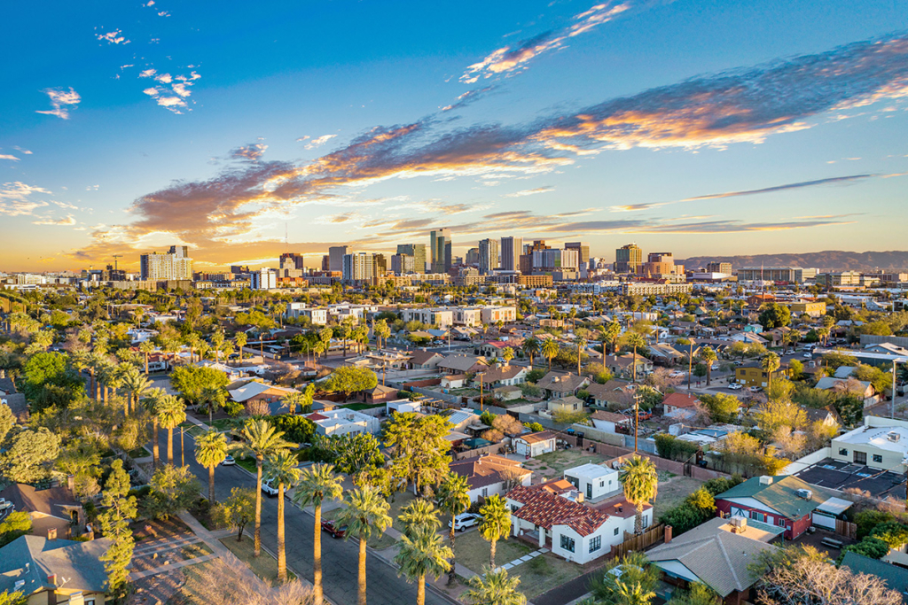 aerial view of Phoenix