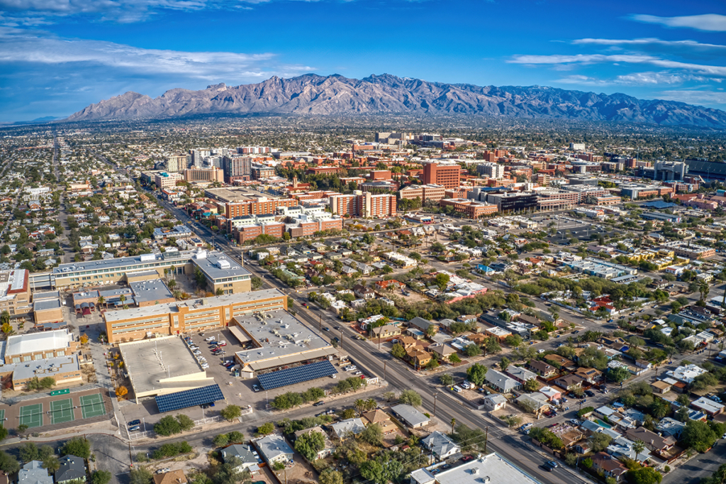 aerial of Tucson, AZ