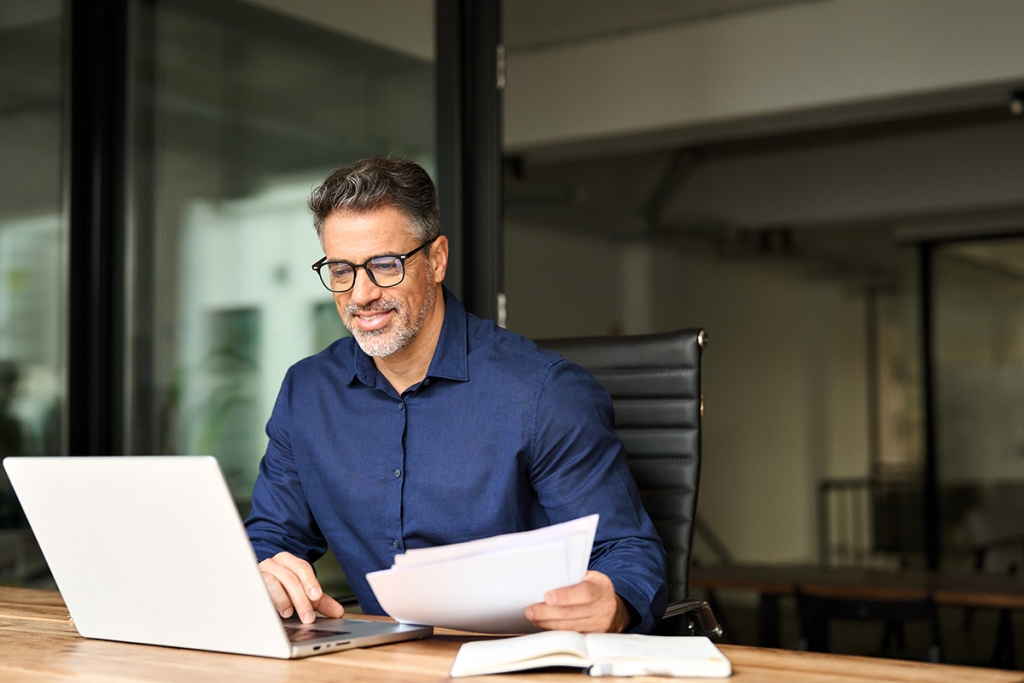 Property owner at desk