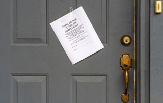 eviction notice posted on a front door